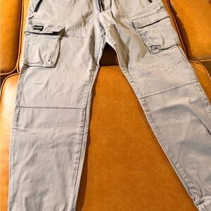 Men's Hollister Cargo Pants in Light Gray